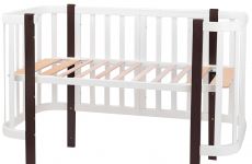 Ліжечко Babyroom Місяць білий - венге, 120x60 см, 4 рівні, матеріал вільха/бук